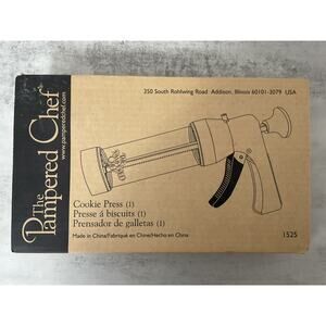 Pampered Chef Cookie Press 1525 16 Disks Spritz Cookie Maker Baking Tool New Sea
